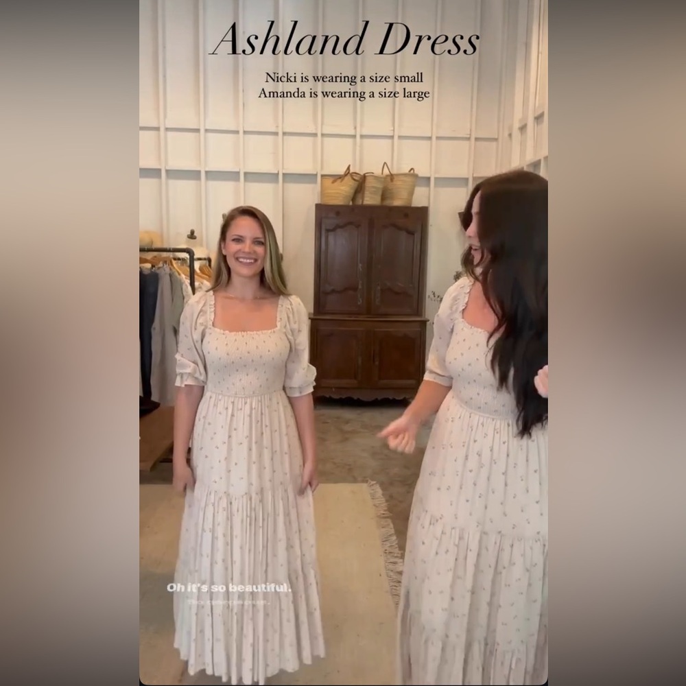 Neuflora Ashland Dress in Cream with Floral Pattern
